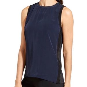 Athleta Colorblock Mixed Media Tank Navy/Black, XL